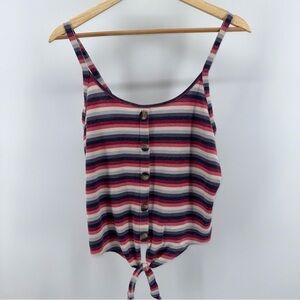 American Eagle Striped Tie-Front Tank Top